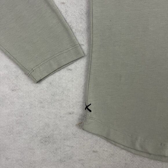 Cuts Clothing Shirt Mens XL Green Curve Hem Long Sleeve Crew Stretch Performance - Picture 8 of 10